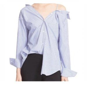Theory Off-the-Shoulder Button Down Shirt